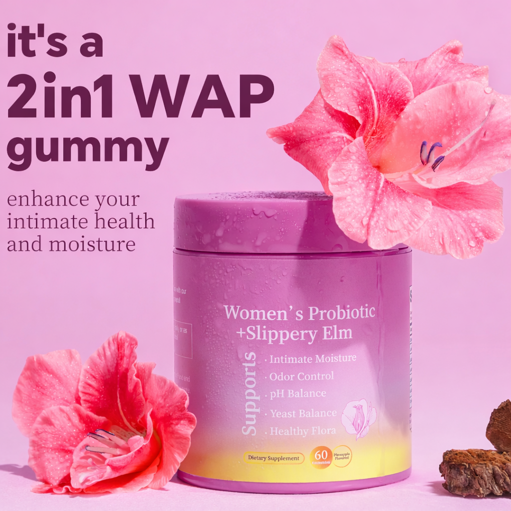 Lush Her Juicy Feminine Probiotics Gummies- All in One Solution with Slippery Elm and Prebiotics&Lactobacillus Probiotic Blend for Women’s pH Balance and Dryness - Hawaiian Pineapple Gummies 60 Counts Women’s Probiotics